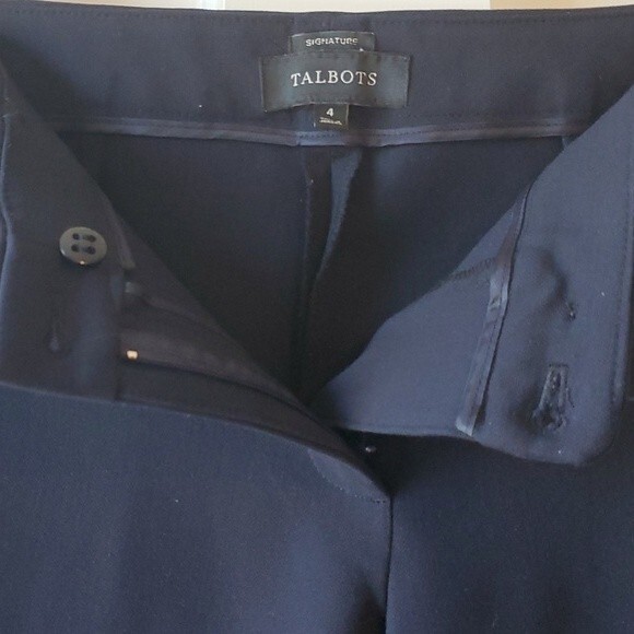 TALBOTS SIGNATURE FIT NAVY BLUE STRAIGHT LEG PANTS OFFICE WORK STRETCH SIZE 4 - Picture 5 of 8